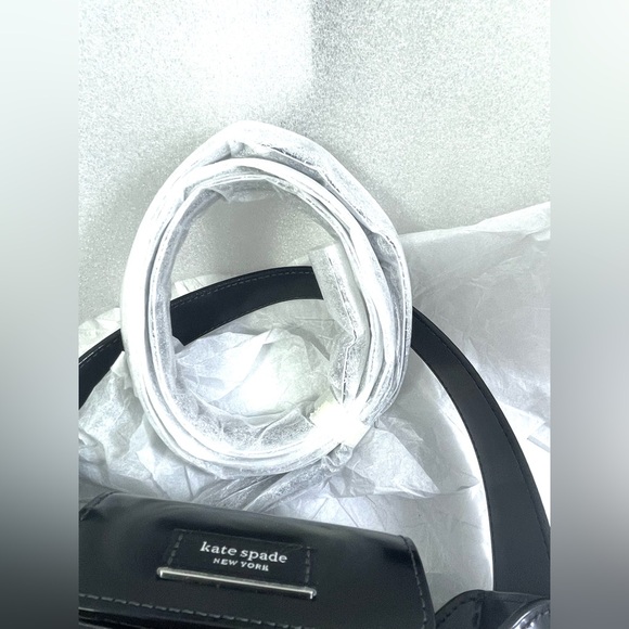 Kate Spade NY Sam Icon Spazzolato Leather Mini Hobo. Black/Silver. - Picture 12 of 15